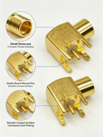 Connecteur coaxial RF plaqué or pour montage sur carte MCX Aurora Yu, 50 ohms, 6 GHz, prise femelle pour communication sans fil
