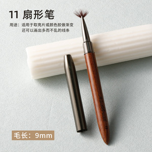 Pinceau professionnel pour ongles en bois de rose, pinceau de nail art pour peinture et dessin, poils en nylon, pour gel UV, pinceau de manucure de salon - Product Image 5