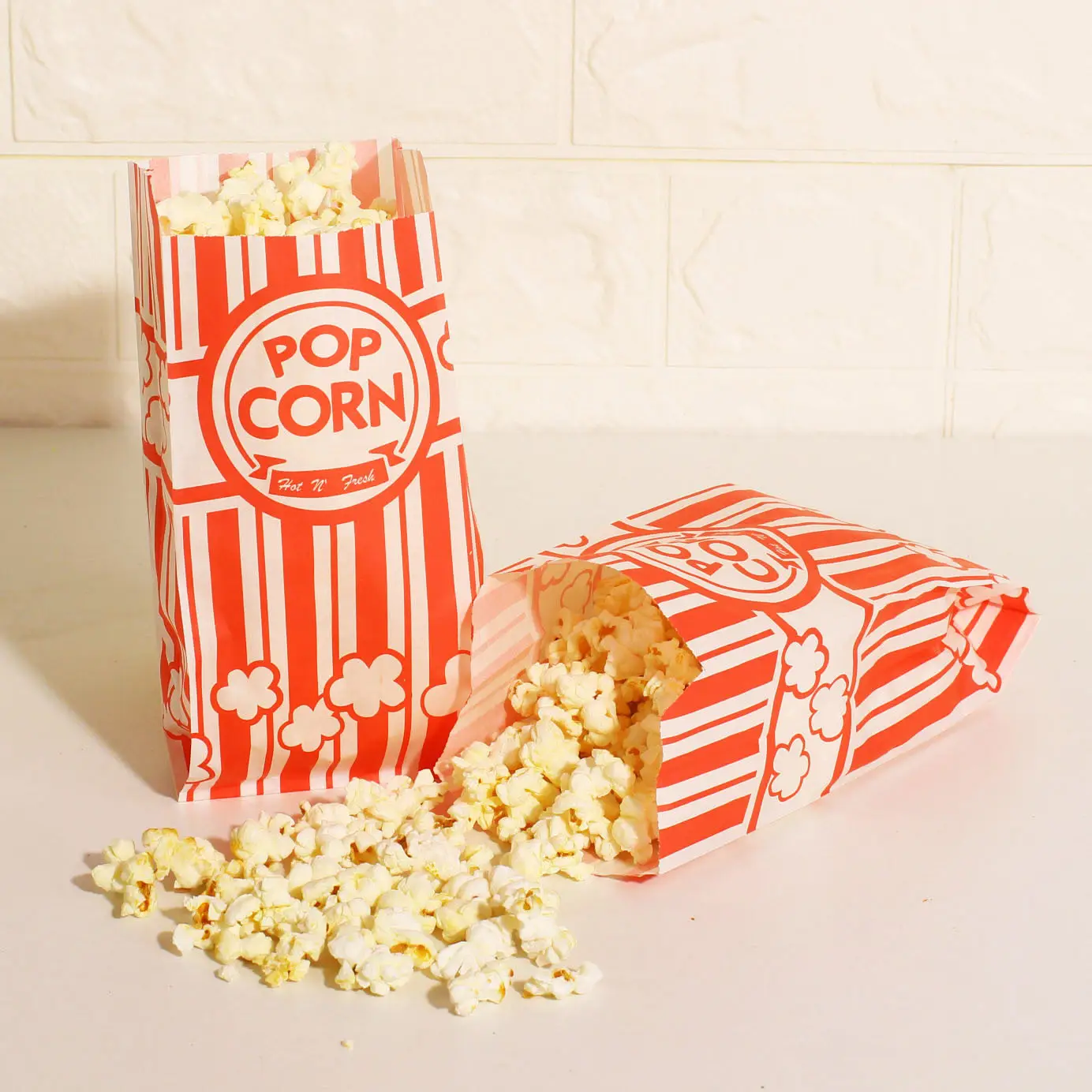 Sacchetto di carta Kraft colorato Design personalizzato sacchetti di Popcorn a prova di olio