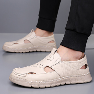 Sandalias Casuales de Verano para Hombre, de Piel Genuina, Cerradas, Transpirables, con Suela de EVA - Product Image 2