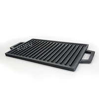 Plaque de cuisson rectangulaire en fonte pré-assaisonnée pour barbecue