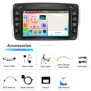 Autoradio Android Podofo 4+64G 7'' avec Carplay sans fil, Android Auto, GPS, Wifi, stéréo pour Benz/CLK/W209/E-W210/Classe C/W203/SLK/W170 - Product Image 6