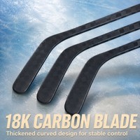 Bâton de hockey sur glace en gros, 100% fibre de carbone, haute qualité, tailles SR INT JR, options de lame, personnalisation OEM, fabrication en vrac disponible