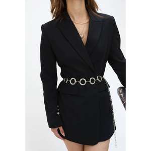 Cinturón de cadena metálica con eslabones redondos para chaquetas, vestidos, camisas, pantalones, accesorio de moda para la cintura. - Product Image 1