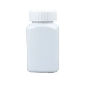 120cc HDPE白色方形，塑料药丸瓶厂家批发药汁粉