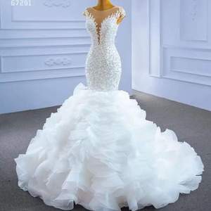 S5646F <b>Drop</b> Shipping New Custom High Quality Bridal Shoulder Flower Women Gowns Wedding Dresses - Product Image 1