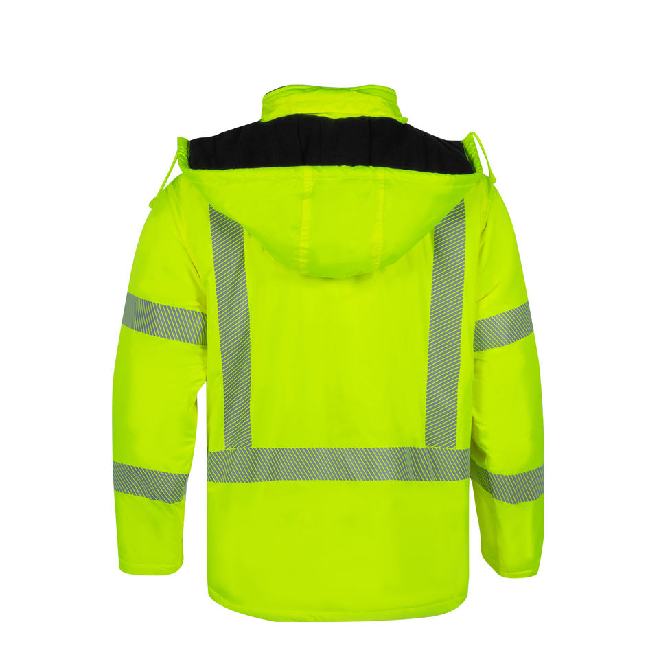 US STOCK New High Visibility Safety Jacket ANSI Class 3 Reflective ...
