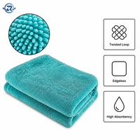 Serviette en microfibre sans bords et anti-rayures pour le detailing automobile, serviette de séchage en microfibre de haute qualité, super absorbante, serviette en microfibre pour voiture
