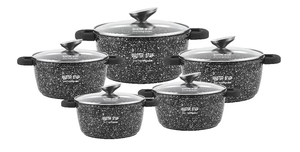 Conjunto de Utensílios de Cozinha Master Star de Alta Qualidade em Alumínio Fundido, 10 Peças, Antiaderente, com Cabo de Silicone, Tamanhos 20-24-28-30-32cm, Pronto para Indução - Product Image 4