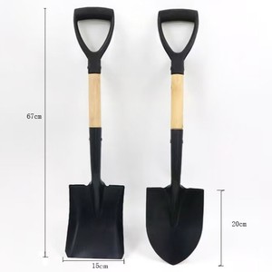 Children's Garden Shovel 67cm D-Grip Wooden Handle Plastic Blade 20cm Length 15cm Width For Planting Digging Outdoor Use - Product Image 1