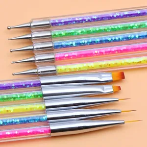 Lot de 5 stylos à points pour nail art, fournitures de dessin acrylique, pinceaux, applicateurs de strass, outils de manucure pour peinture au gel UV - Product Image 2