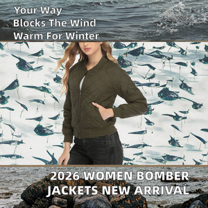 2026 Design Winter <b>Women's</b> Heated Zipper Nylon <b>Bomber</b> <b>Jackets</b> Made in Best Material New Arrival Low MOQ - Product Image 2