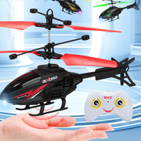 LONGXI hélicoptère avion télécommandé modèle réduit d'avion pour enfants adultes jouets volants drone à détection de gestes noir rouge