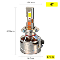 Kit d'ampoules LED pour phares de voiture Sunshiny Super Bright 50000LM 500W à six tubes en cuivre H1 H3 H7 H4 Canbus sans erreur 6500K Lumière blanche