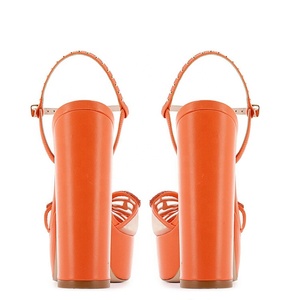 2022 <b>Summer</b> New Fashion Orange Platform Sandals Shoes Studs <b>Decor</b> Ankle Strap Sandals Women Big Size 43 - Product Image 4