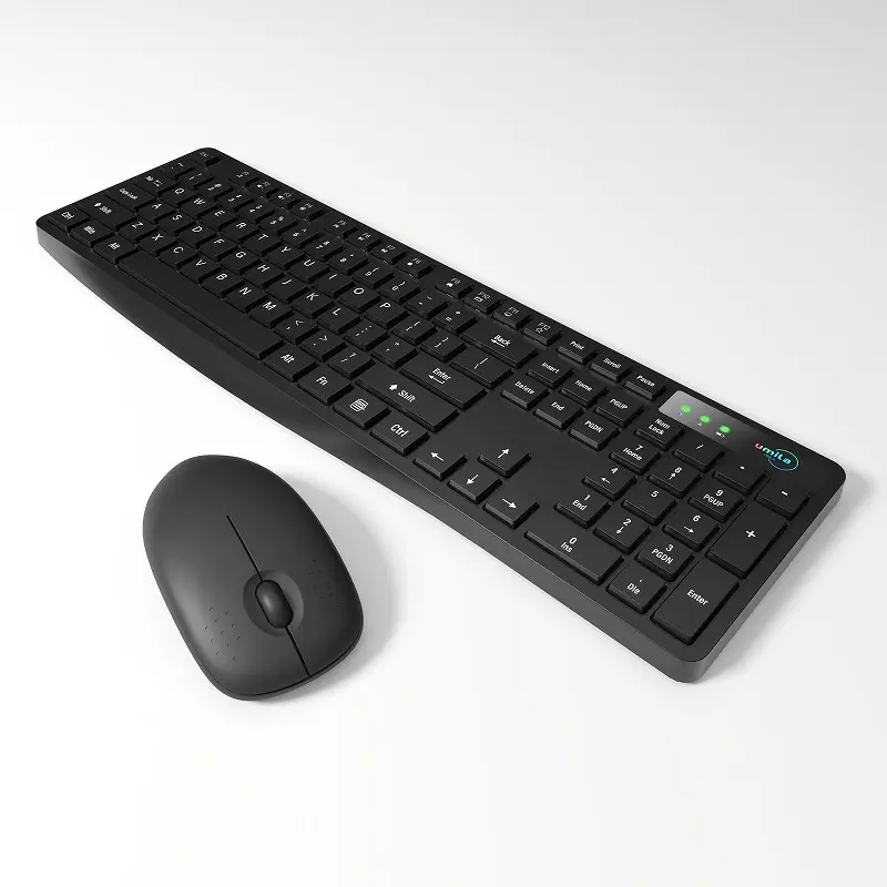 Full Size Chocolate Slim Ergonomic Compatibility Rechargeable 2.4g Wireless Keyboard And Mouse Combo