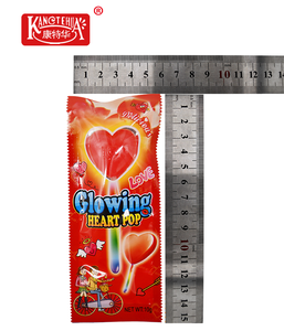 Sucettes en forme de cœur lumineuses, bonbons durs multicolores aux saveurs fruitées, bonbons en bâtonnets fruités, emballage en boîte, bonbons durs multicolores - Product Image 2