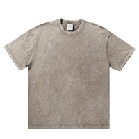 T-shirt Homme 300g Épais, Écologique, Respirant, 100% Coton Lavé, Style Vintage, Coupe Oversize, Épaules Tombantes, Manches Courtes, Séchage Rapide