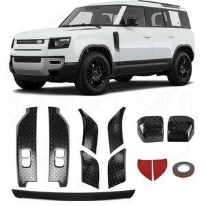 Juego de 9 Placas Protectoras Antideslizantes para Land Rover Defender, Color Negro Brillante, Protección Contra Rayones, Acabado de Armadura ABS - Product Image 1