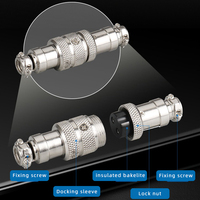 Connecteur de câblage industriel électrique métallique pour aviation GX16 à 2, 3, 4, 5, 6, 7, 8, 9 broches, mâle/femelle, à monter sur panneau