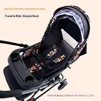 Poussette double pour bébé avec amortisseur, peut s'asseoir et se coucher, design paysager haut, cadre en métal