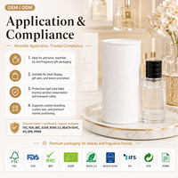 En stock, flacon de parfum de 50 ml avec tube en papier blanc, boîte de conditionnement cylindrique rigide pour coffret cadeau de parfum, vente au détail