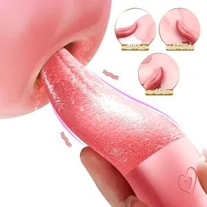 Rechargeable Tongue Shaped Vibrator Licking Breast Nipple Clitoris Female Realistic Masturbator Sex Toys For Women