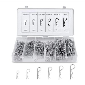 Kit de goupilles fendues en forme de R Woking, 150 pièces, en acier au carbone, finition brillante, pour usage mécanique - Product Image 4