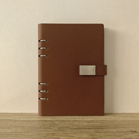 Organiseur de bureau en cuir PU avec logo personnalisé, classeur à feuilles mobiles A4 A5 A6