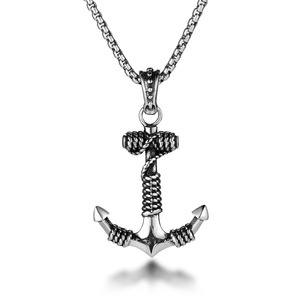 <b>Titanium</b> Steel Anchor Pendant Necklace SP820 Retro Punk Sweater Charm Geometric Design <b>Chain</b> Included - Product Image 5