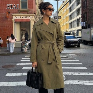Fornitura Diretta dalla Fabbrica <span class=keywords><strong>Giacche</strong></span> a Doppio Petto Personalizzate <span class=keywords><strong>Trench</strong></span> Classico Lungo Antivento con Cintura Cappotto <span class=keywords><strong>Trench</strong></span> Lungo da Donna - Product Image 2