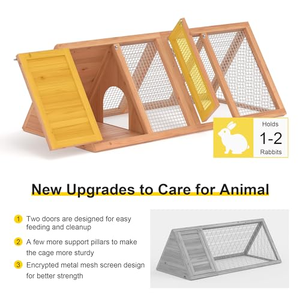 Petit clapier à lapins et cailles <span class=keywords><strong>Cage</strong></span> à lapins en bois pour poulailler pour poulets Fourniture pour petits animaux - Product Image 3