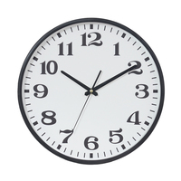 Logo personnalisé 12 pouces décoration moderne de la maison grande horloge murale décorative boîtier en plastique verre mouvement à quartz aiguille circulaire boîte à numéros