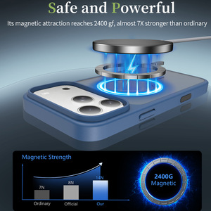 Funda Magnética Personalizada para <span class=keywords><strong>iPhone</strong></span> 18 17 <span class=keywords><strong>Pro</strong></span> <span class=keywords><strong>Max</strong></span>, Color Azul Mate, con Botón de Control de Cámara, Tacto Suave, Antigolpes, Venta al Por Mayor - Product Image 2