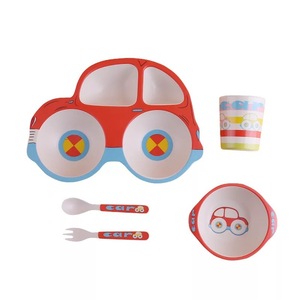Cartoon Eco-Friendly <strong>Children's</strong> Tableware 5-Piece <strong>Set</strong> Baby Divided <strong>Plate</strong> Japanese &amp; Korean Design Kindergarten Gift <strong>Set</strong> - Product Image 1