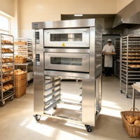 Nouvelle Four à Sole Électrique Automatique 380V à 2 Niveaux et 2 Plateaux avec Fonction de Minuterie et Alarme pour Petites Boulangeries et Cafés