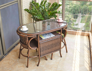 <strong>Rattan</strong> <strong>Patio</strong> <strong>Furniture</strong> Garden Set Cafe Dining Room Table and Chairs Terrace <strong>Furnitures</strong> - Product Image 2