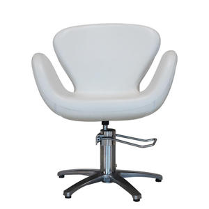 Chaise de barbier pliable en cuir synthétique blanc, robuste, avec pompe hydraulique, base à cinq griffes, couleur personnalisable, rotation à 360 degrés - Product Image 2