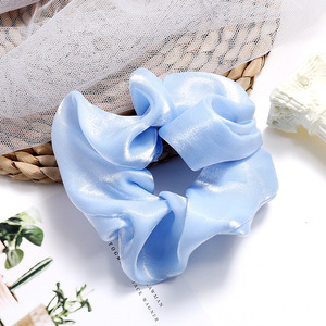 Coleteros Grandes de Satén de Seda para <span class=keywords><strong>Mujer</strong></span>, Elegantes, Vintage, Simples, Elásticos, para Cola de Caballo, Accesorios para el Cabello - Product Image 4
