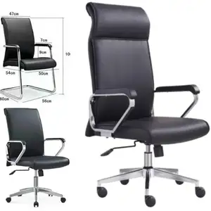 864-1a Black Leather Office Chair For Boss Iv Level Lockable Mechanism 60mm Nylon Castor Office Modern Chair