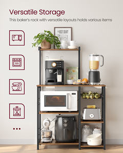 Support <span class=keywords><strong>de</strong></span> boulanger <span class=keywords><strong>VASAGLE</strong></span> avec <span class=keywords><strong>étagère</strong></span>s, support pour micro-ondes avec panier en fil métallique - Product Image 5