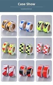 Nastro e Adesivi Riflettenti Rotondi Personalizzati Rosso e Bianco in PET ad Alta Resistenza Autoadesivi per la Sicurezza dell'Auto - Product Image 4