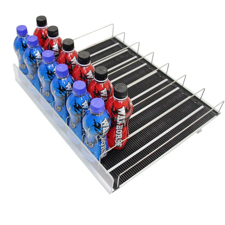 Supermarket Cooler Glides Gravity Feed Shelf Roller Drink Shelf Display Rack