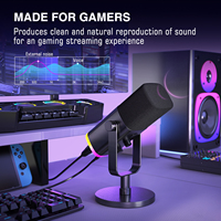 Microphone dynamique de bureau Fifine AM8, microphone pour streaming en direct, microphone audio professionnel USB, microphone de jeu RGB USB, XLR