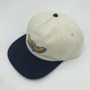 Wholesale Printed Logo Outdoor Adjustable Soft Unstructured 5 Panel Sport Cap Snapback 2 Tone Cotton Hat