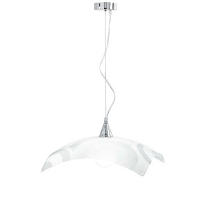 Lámpara Colgante MIRO' Cromada Blanca con Acabado Granulado 45X45X10.5 - 1XE27 MAX 60W - Product Image 1