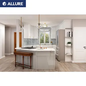 خزانة مفردة على شكل حرف L بتصميم منزلي ذكي مخصص عالي الجودة Allure بتصميم مطبخ عصري لعام 2022