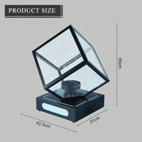 Présentoir de bouteille d'alcool de bar rechargeable tourbillonnant, présentoir de bouteille à led rotatif, présentateur de bouteille de cube magique