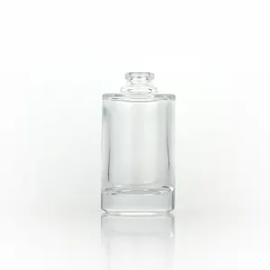 Bottiglia di profumo cilindrica trasparente vuota di alta qualità da 50ml di lusso con confezione in scatola nera Premium