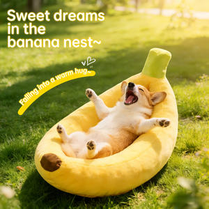 Herstellerangepasstes Bananenförmiges Hundehäuschen Niedliches Warmes Plüsch-Hundebett Dropshipping Haustierprodukte - Product Image 1